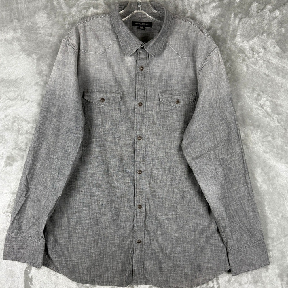 Banana Republic Western Style Slim Fit Pearl Snap Button Style XL Cotton